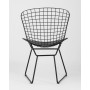 Стул обеденный Bertoia черный с черной подушкой
