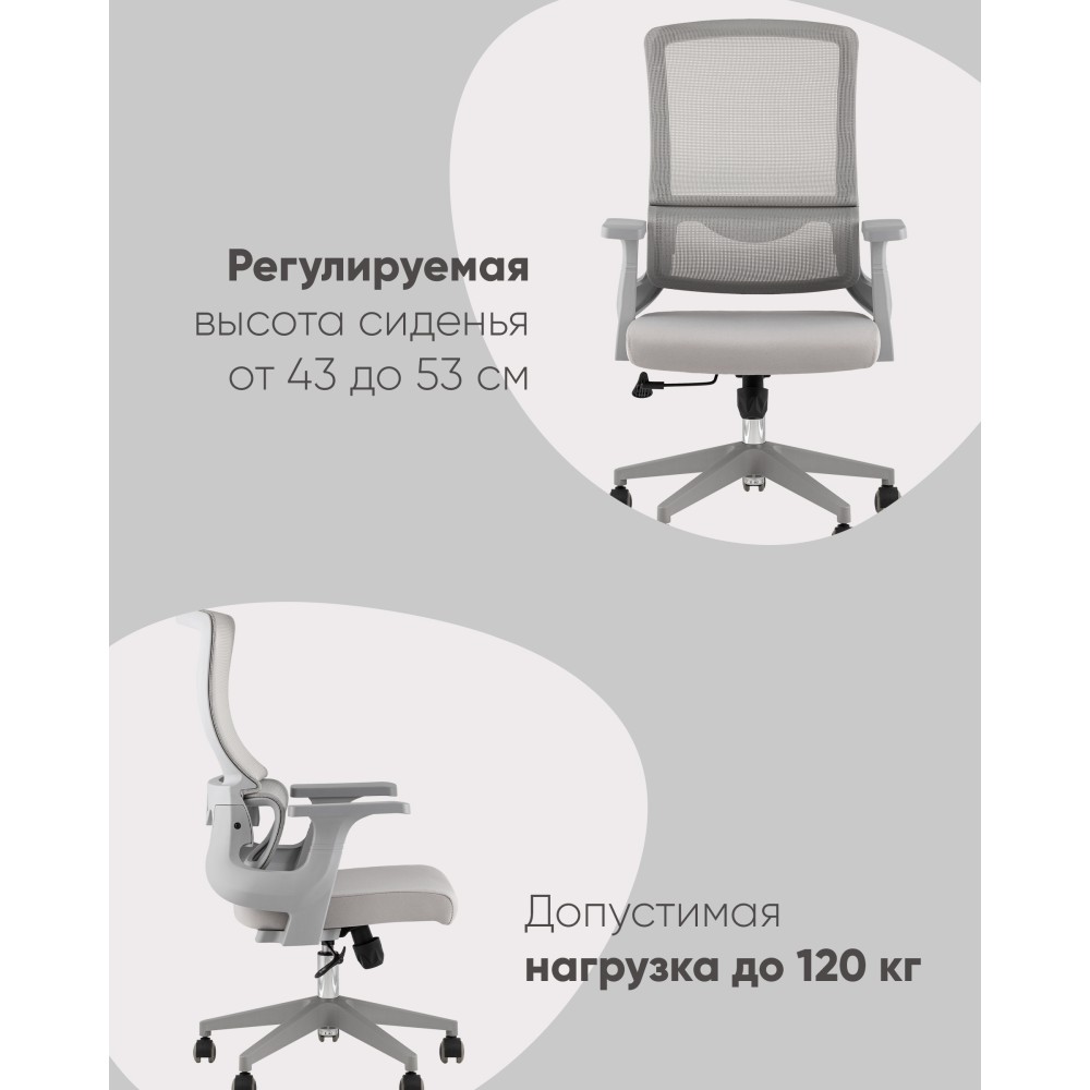 Кресло офисное TopChairs Argo серый Кресло офисное TopChairs Argo серый