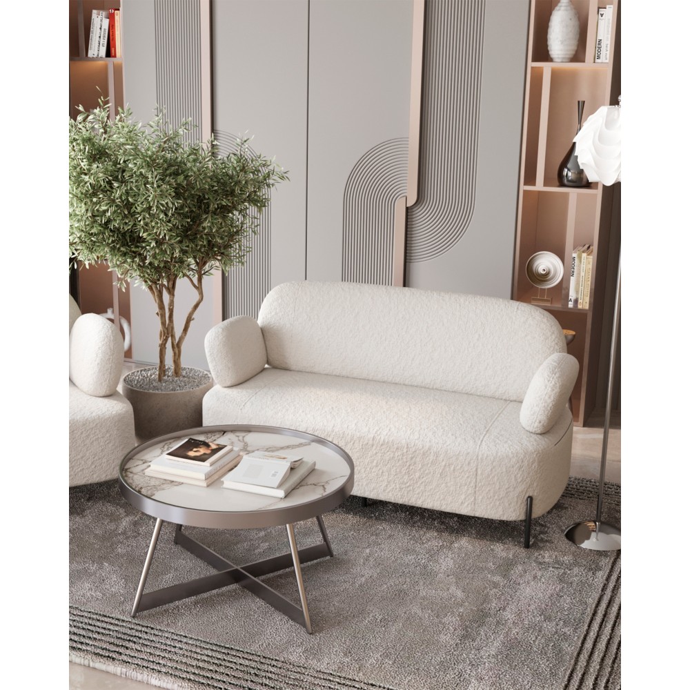 Диван Кэнди ткань букле белый Диван Кэнди ткань букле белый