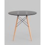 Стол круглый EAMES DSW NEW D=80 стеклянный черный