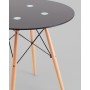 Стол круглый EAMES DSW NEW D=80 стеклянный черный