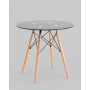 Стол круглый EAMES DSW NEW D=80 стеклянный черный