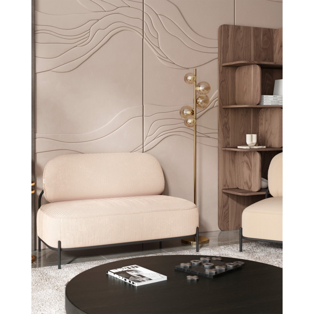 Диван Стоун велюр рельефный молочный Диван Стоун велюр рельефный молочный