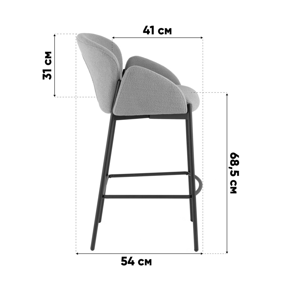 Стул полубарный Melia серый Стул полубарный Melia серый