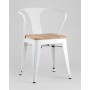 Стул TOLIX ARM WOOD с подлокотниками белый