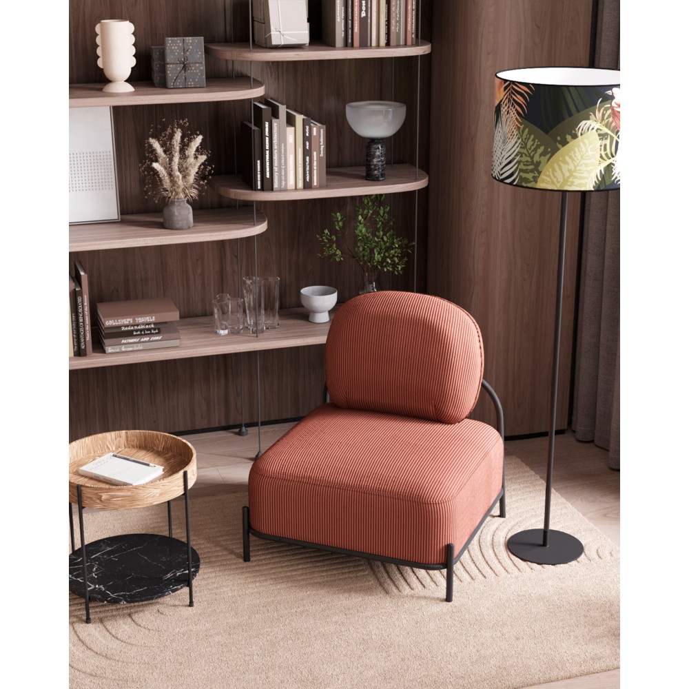 Кресло Стоун велюр рельефный коралловый Кресло Стоун велюр рельефный коралловый