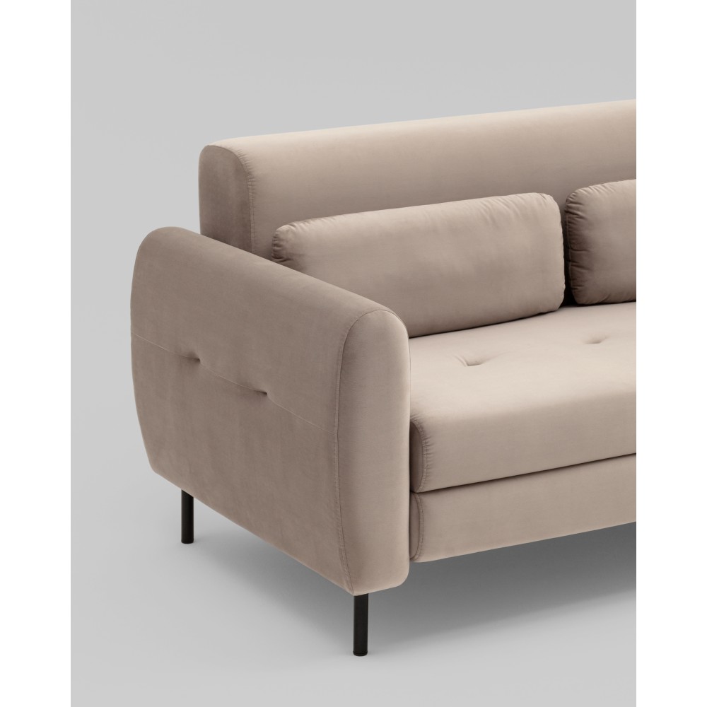 Диван-кровать прямой Барнаби велюр светло-серый Диван-кровать прямой Барнаби велюр светло-серый