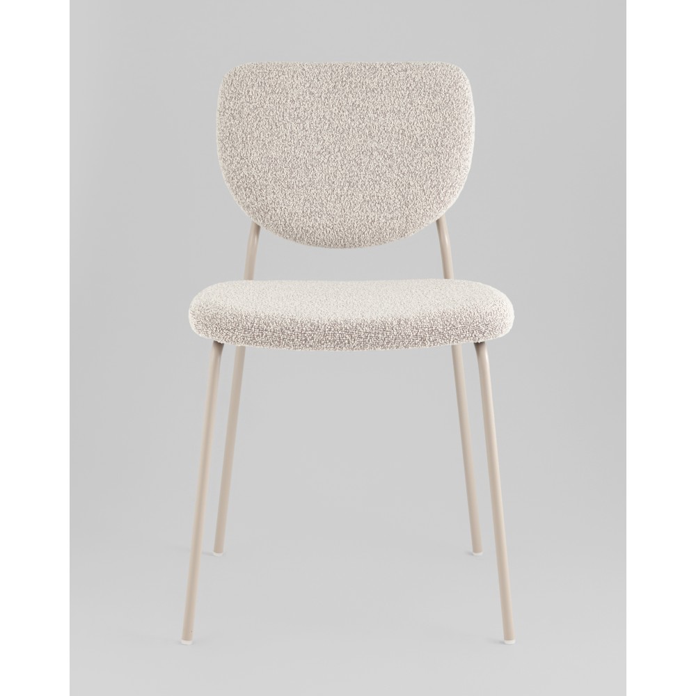 Стул обеденный Gigi серо-бежевый букле кремовые ножки Стул обеденный Gigi серо-бежевый букле кремовые ножки