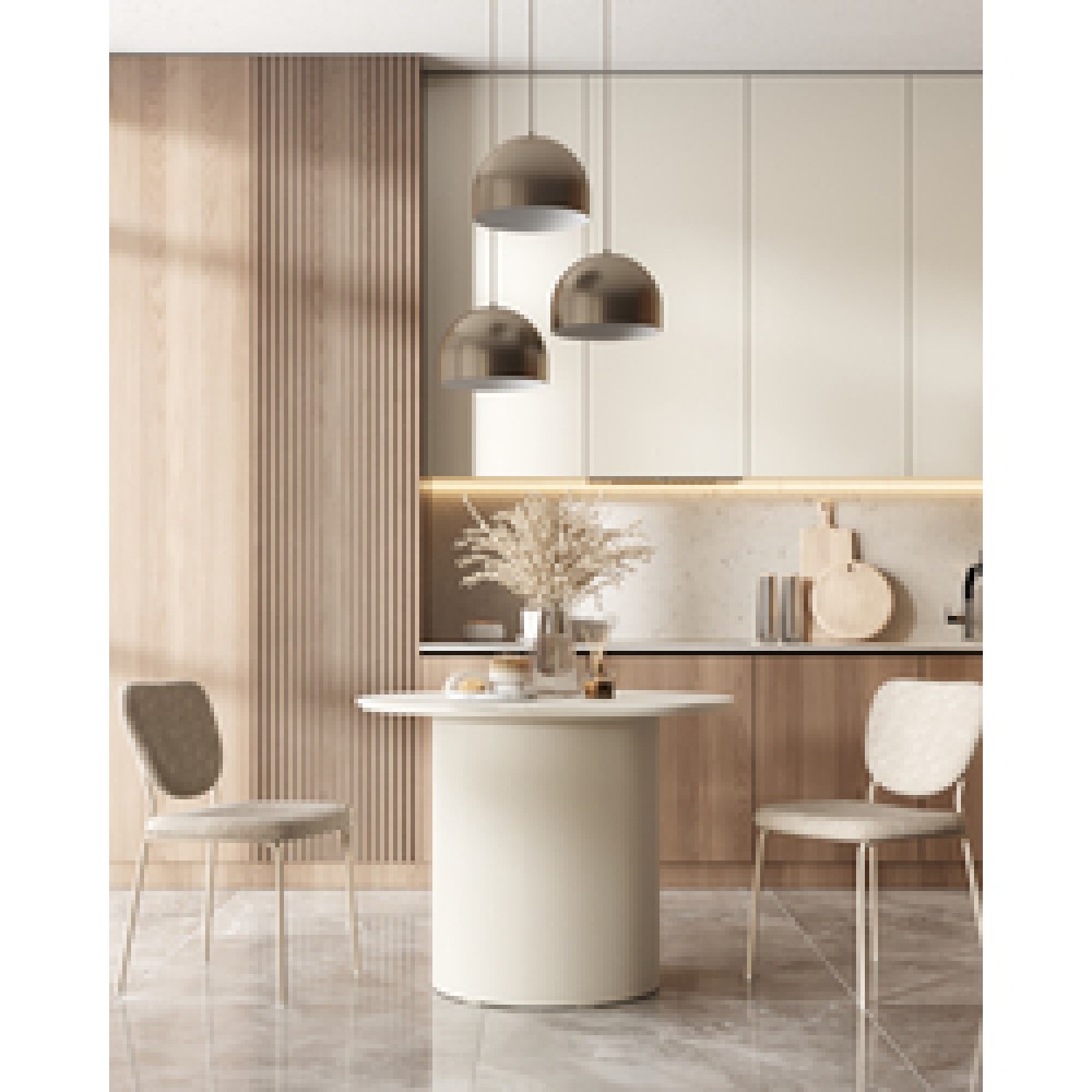 Стул обеденный Gigi серо-бежевый букле кремовые ножки Стул обеденный Gigi серо-бежевый букле кремовые ножки