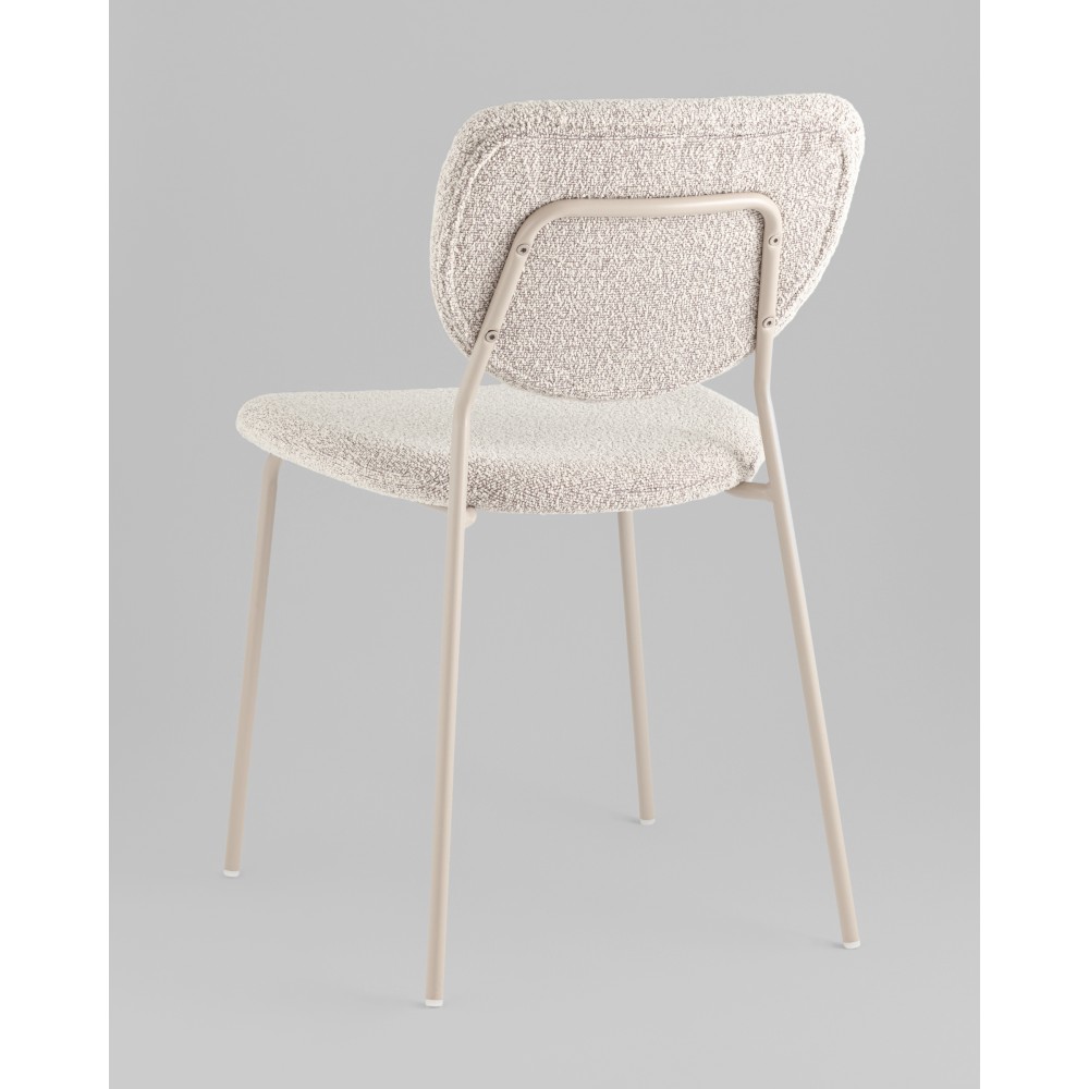 Стул обеденный Gigi серо-бежевый букле кремовые ножки Стул обеденный Gigi серо-бежевый букле кремовые ножки
