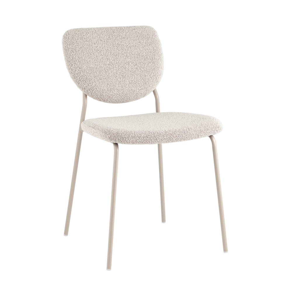 Стул обеденный Gigi серо-бежевый букле кремовые ножки Стул обеденный Gigi серо-бежевый букле кремовые ножки