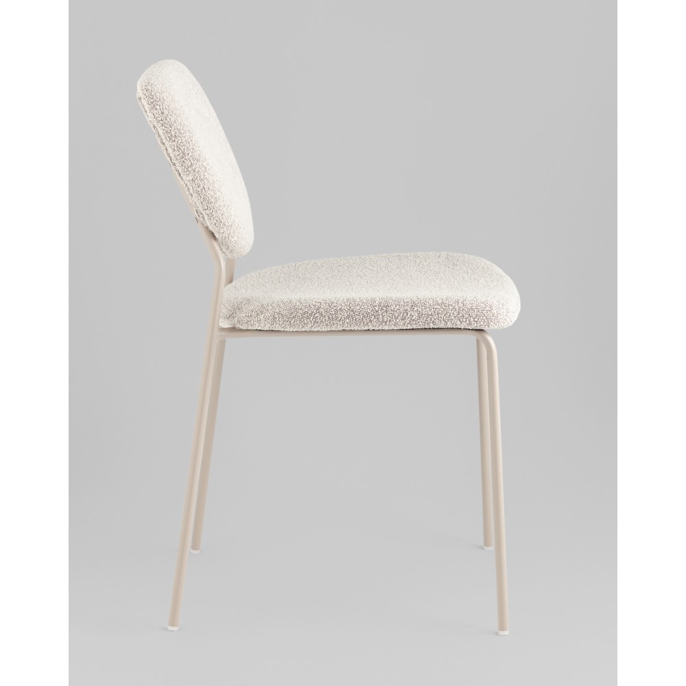 Стул обеденный Gigi серо-бежевый букле кремовые ножки Стул обеденный Gigi серо-бежевый букле кремовые ножки