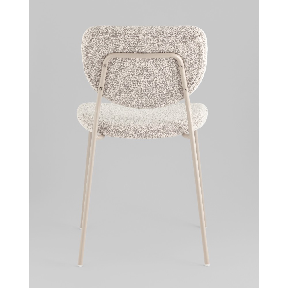 Стул обеденный Gigi серо-бежевый букле кремовые ножки Стул обеденный Gigi серо-бежевый букле кремовые ножки