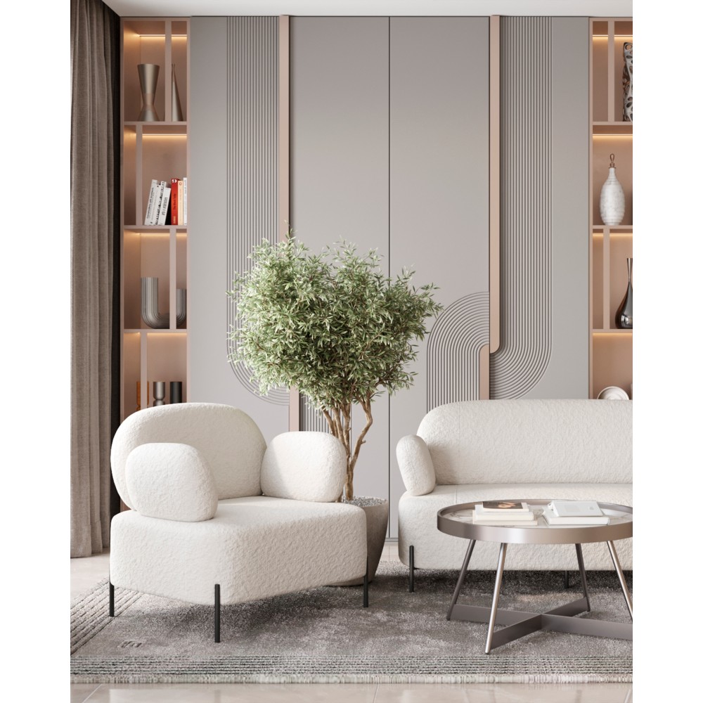 Кресло Кэнди ткань букле белый Кресло Кэнди ткань букле белый