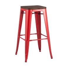 Стул барный TOLIX WOOD красный глянцевый