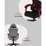Кресло спортивное TopChairs Phantom ткань серо-красный