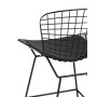 Стул полубарный с низкой спинкой Bertoia черный с черной подушкой 4 шт.