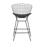 Стул полубарный с низкой спинкой Bertoia черный с черной подушкой 4 шт.