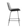 Стул полубарный с низкой спинкой Bertoia черный с черной подушкой 4 шт.