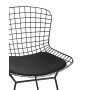 Стул полубарный с низкой спинкой Bertoia черный с черной подушкой 4 шт.