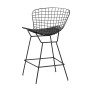 Стул полубарный с низкой спинкой Bertoia черный с черной подушкой 4 шт.