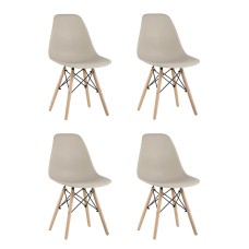 Стул Eames Style DSW бежевый x4 (разборный каркас)