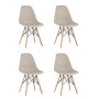 Стул Eames Style DSW бежевый x4 (разборный каркас)