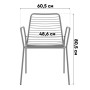 Стул с подлокотниками Дели металл белый