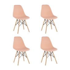 Стул Eames Style DSW персиковый x4 (разборный каркас)