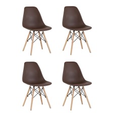 Стул Eames Style DSW коричневый x4 (разборный каркас)