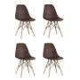 Стул Eames Style DSW коричневый x4 (разборный каркас)