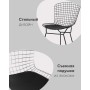 Стул обеденный Bertoia хромированный с белой подушкой