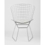 Стул обеденный Bertoia хромированный с белой подушкой