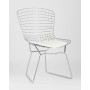 Стул обеденный Bertoia хромированный с белой подушкой