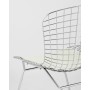 Стул обеденный Bertoia хромированный с белой подушкой