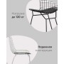 Стул обеденный Bertoia хромированный с белой подушкой