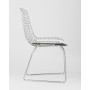 Стул обеденный Bertoia хромированный с белой подушкой