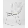 Стул обеденный Bertoia хромированный с белой подушкой