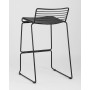 Стул полубарный Danny черный с черной подушкой