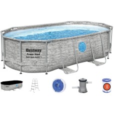 Каркасный бассейн Bestway Power Steel Swim Vista 56714 (427x250x100, с фильтр-насосом и лестницей)