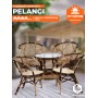 Комплект "PELANGI"  02/15 ( стол со стеклом + 4 кресла ) [без подушек]