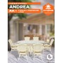 Комплект обеденный "ANDREA GRAND" (стол со стеклом+6 кресел+ подушки)
