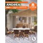 Комплект обеденный "ANDREA GRAND" (стол со стеклом+6 кресел+ подушки)