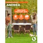 Комплект обеденный "ANDREA GRAND" (стол со стеклом+6 кресел+ подушки)
