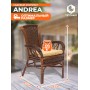 Комплект обеденный "ANDREA" ( стол со стеклом + 4 кресла + подушки)