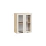 Шкаф навесной c двумя дверями со стеклом «Лорас»