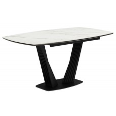 Керамический стол Вейл 160(205)х89 gilt white / черный