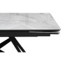 Стол стеклянный Блэкберн 140(200)х80 кристл белый мрамор / черный