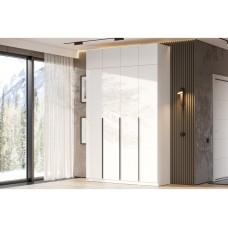 Шкаф Даиго с антресолью белый текстурный комплектация 3