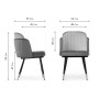 Стул на металлокаркасе Penelopa dark gray / light gray /  black / gold